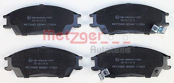 METZGER Комплект тормозных колодок, дисковый тормоз 1170224