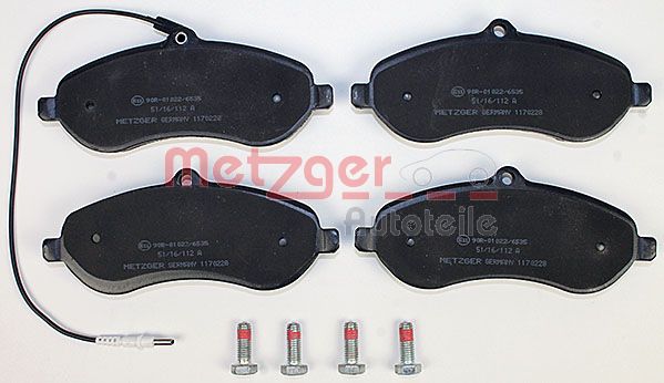 METZGER Комплект тормозных колодок, дисковый тормоз 1170228