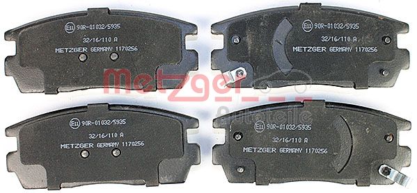 METZGER Комплект тормозных колодок, дисковый тормоз 1170256