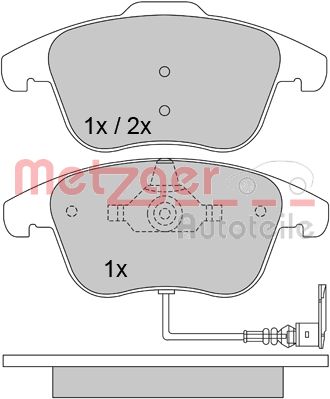 METZGER Комплект тормозных колодок, дисковый тормоз 1170289