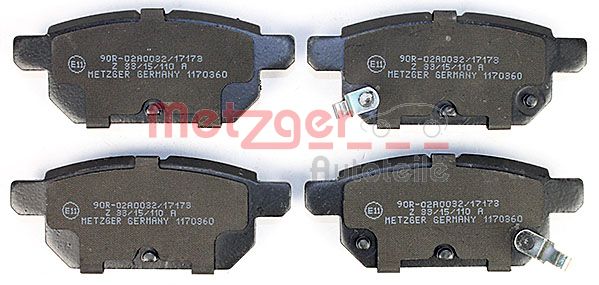 METZGER Комплект тормозных колодок, дисковый тормоз 1170360