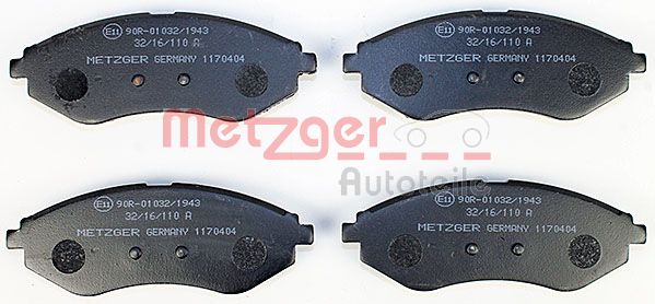 METZGER Комплект тормозных колодок, дисковый тормоз 1170404