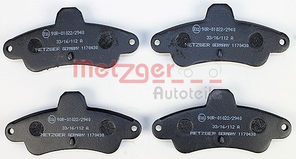 METZGER Комплект тормозных колодок, дисковый тормоз 1170430