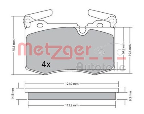 METZGER Комплект тормозных колодок, дисковый тормоз 1170483
