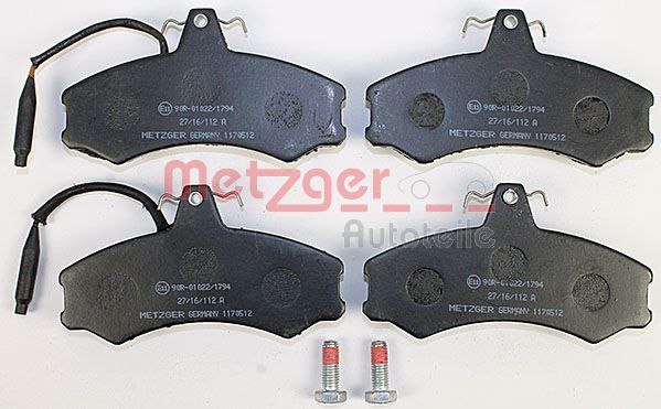 METZGER Комплект тормозных колодок, дисковый тормоз 1170512