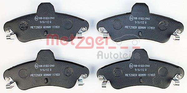 METZGER Комплект тормозных колодок, дисковый тормоз 1170531