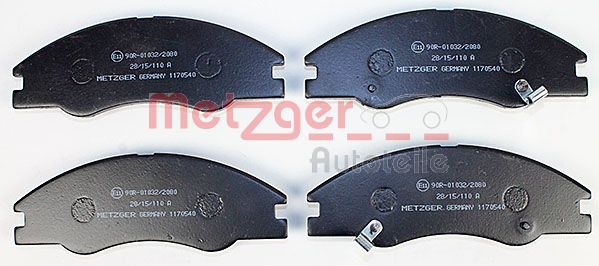 METZGER Комплект тормозных колодок, дисковый тормоз 1170540