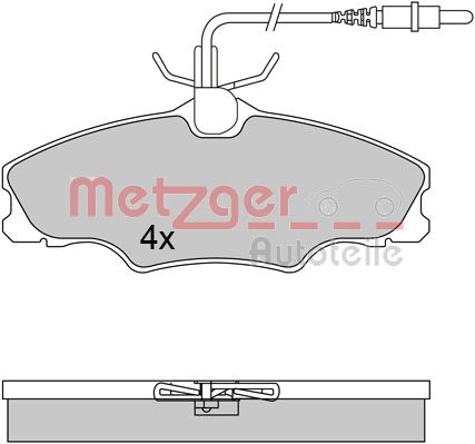 METZGER Комплект тормозных колодок, дисковый тормоз 1170552