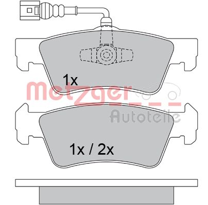 METZGER Комплект тормозных колодок, дисковый тормоз 1170560