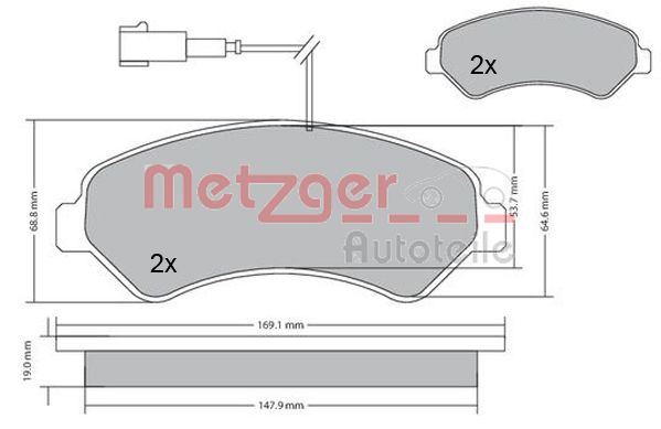 METZGER Комплект тормозных колодок, дисковый тормоз 1170591
