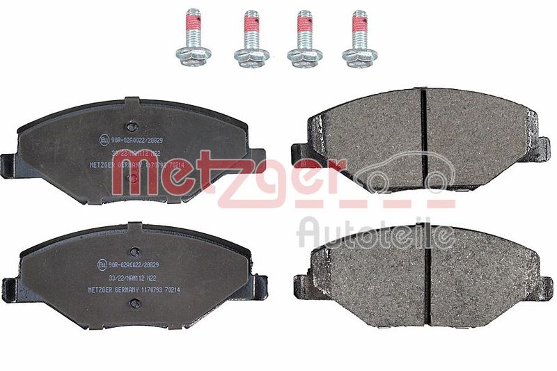 METZGER Комплект тормозных колодок, дисковый тормоз 1170793