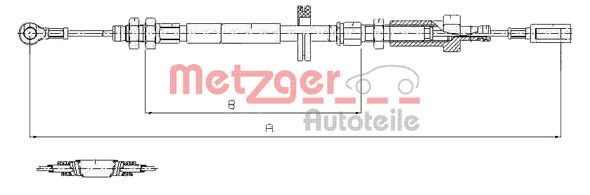 METZGER Тросик, cтояночный тормоз 1171.7