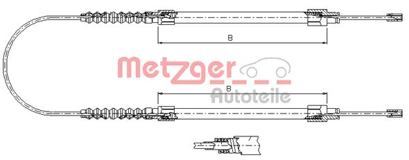 METZGER Тросик, cтояночный тормоз 1171.8