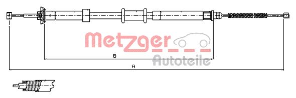 METZGER Тросик, cтояночный тормоз 12.0701