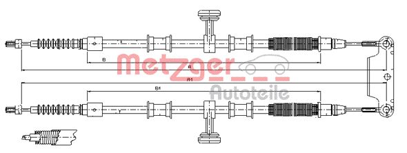 METZGER Тросик, cтояночный тормоз 12.0710