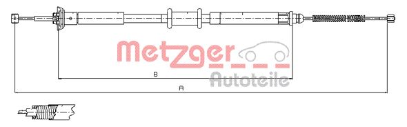 METZGER Тросик, cтояночный тормоз 12.0715