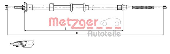 METZGER Тросик, cтояночный тормоз 12.0724