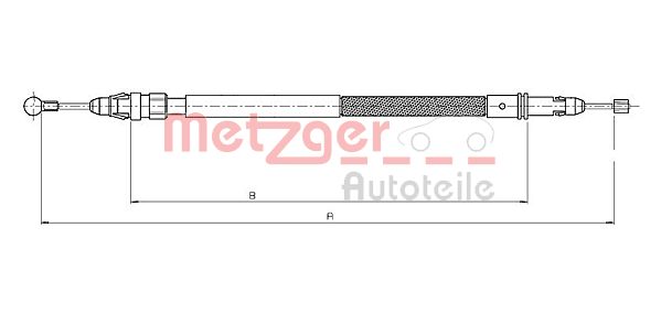 METZGER Тросик, cтояночный тормоз 12.0744