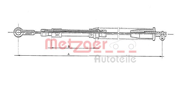 METZGER Тросик, cтояночный тормоз 1251.9