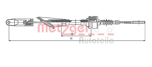 METZGER Трос, управление сцеплением 1252.32