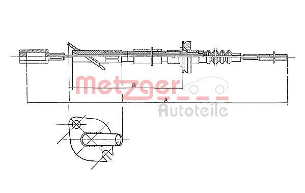 METZGER Трос, управление сцеплением 1402.2
