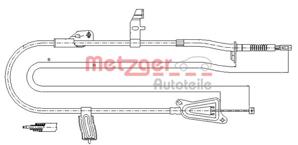 METZGER Тросик, cтояночный тормоз 17.0247