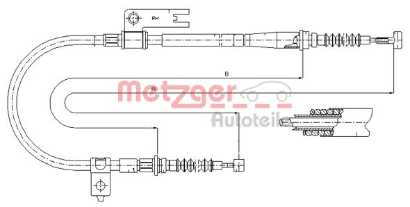 METZGER Тросик, cтояночный тормоз 17.0595