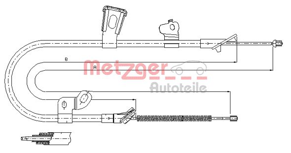 METZGER Тросик, cтояночный тормоз 17.1074