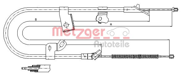 METZGER Тросик, cтояночный тормоз 17.1075