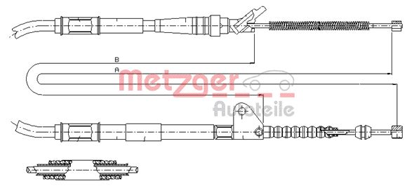 METZGER Тросик, cтояночный тормоз 17.1468