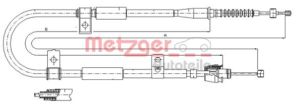 METZGER Тросик, cтояночный тормоз 17.2525