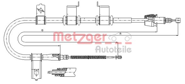 METZGER Тросик, cтояночный тормоз 17.2540