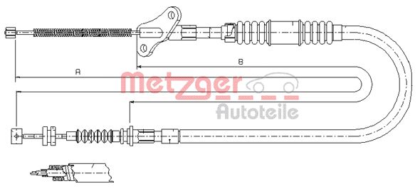 METZGER Тросик, cтояночный тормоз 17.2722