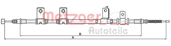 METZGER Тросик, cтояночный тормоз 17.3505A