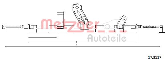 METZGER Тросик, cтояночный тормоз 17.3517