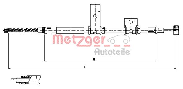 METZGER Тросик, cтояночный тормоз 17.5014