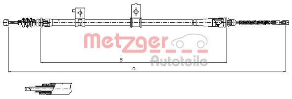 METZGER Тросик, cтояночный тормоз 17.6032