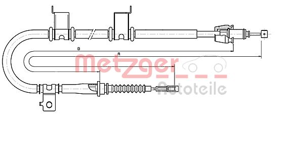 METZGER Тросик, cтояночный тормоз 17.6052