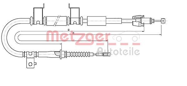 METZGER Тросик, cтояночный тормоз 17.6053