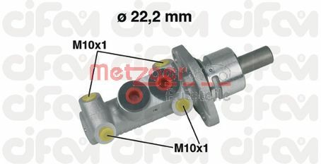 METZGER Galvenais bremžu cilindrs 202-302