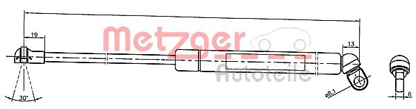 METZGER Газовая пружина, крышка багажник 2110334