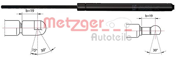 METZGER Газовая пружина, крышка багажник 2110356
