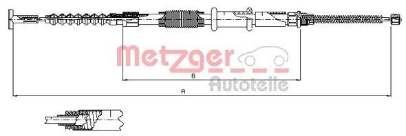 METZGER Тросик, cтояночный тормоз 241.1