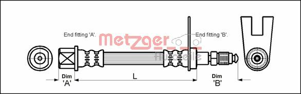 METZGER Bremžu šļūtene 4111160