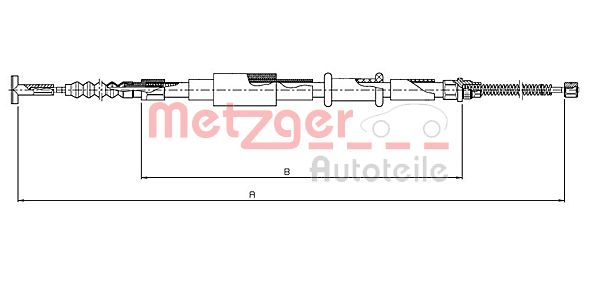 METZGER Тросик, cтояночный тормоз 461.8