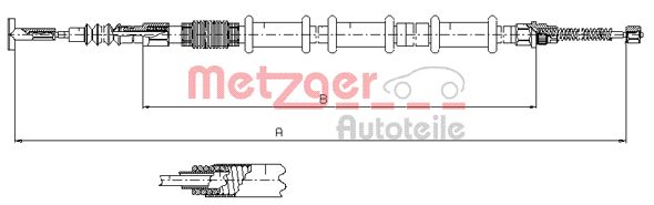 METZGER Тросик, cтояночный тормоз 491.11