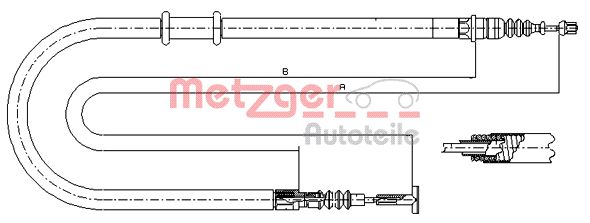 METZGER Тросик, cтояночный тормоз 491.22