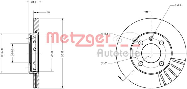 METZGER Bremžu diski 6110015