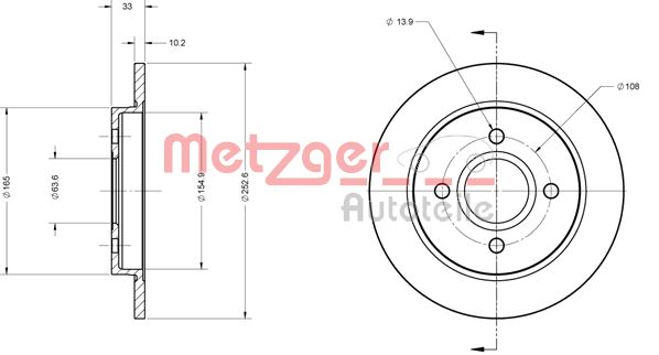 METZGER Bremžu diski 6110020