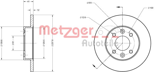 METZGER Bremžu diski 6110034